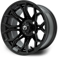 MODZ® Halo 14x7 Glossy Black Golf Cart Wheel