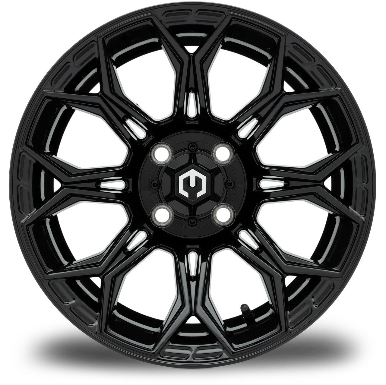 MODZ Halo 14x7 Glossy Black Wheel & X Comp Golf H/T Tire Package