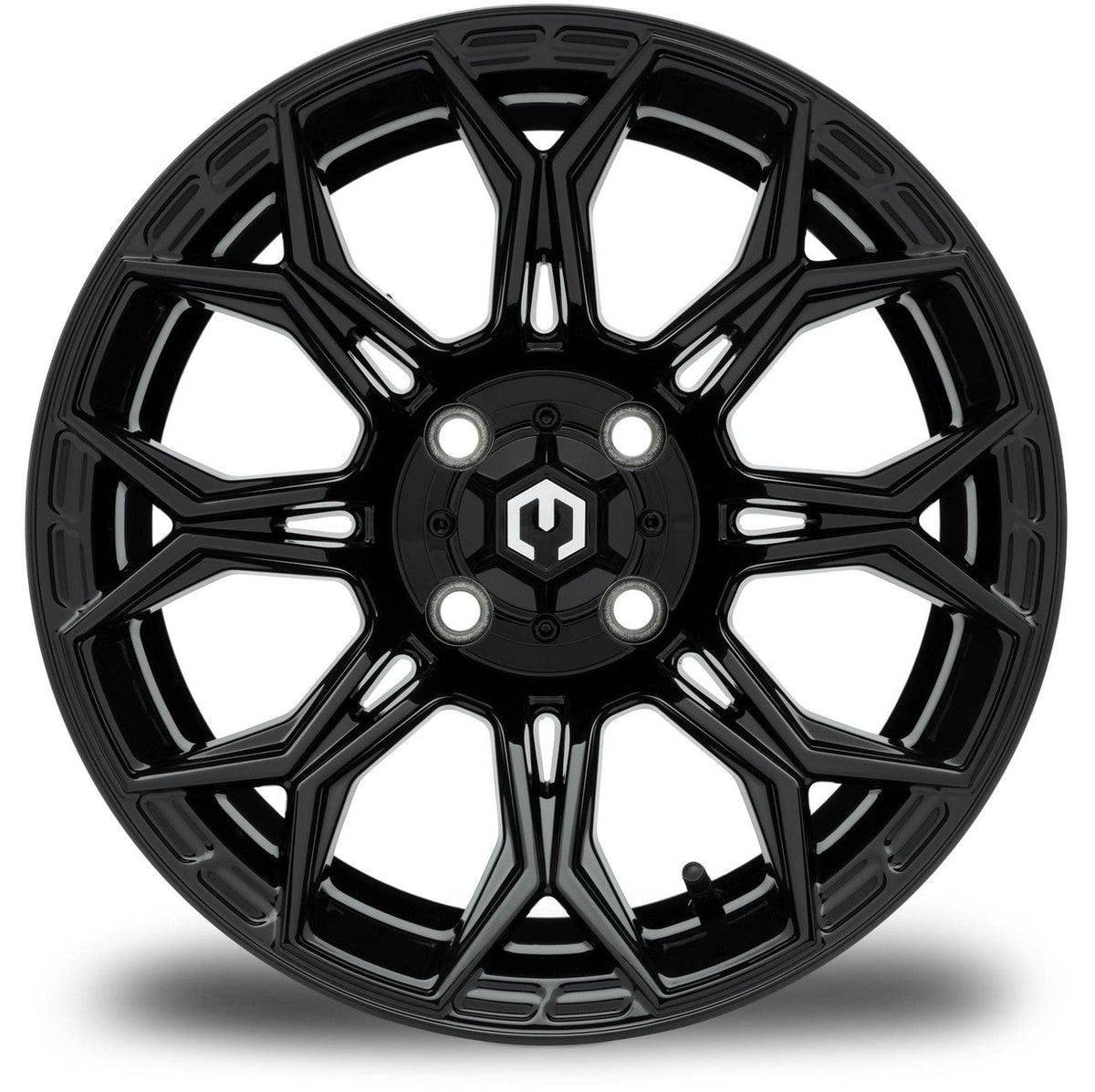 MODZ® Halo 14x7 Glossy Black Golf Cart Wheel
