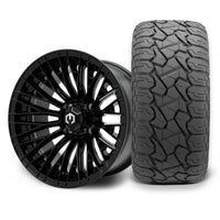MODZ Reaper 14x7 Glossy Black Wheel & X Comp Golf X/T Tire Package