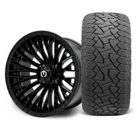 MODZ Reaper 14x7 Glossy Black Wheel & X Comp Golf A/T Tire Package