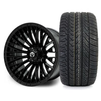 MODZ Reaper 14x7 Glossy Black Wheel & X Comp Golf H/T Tire Package