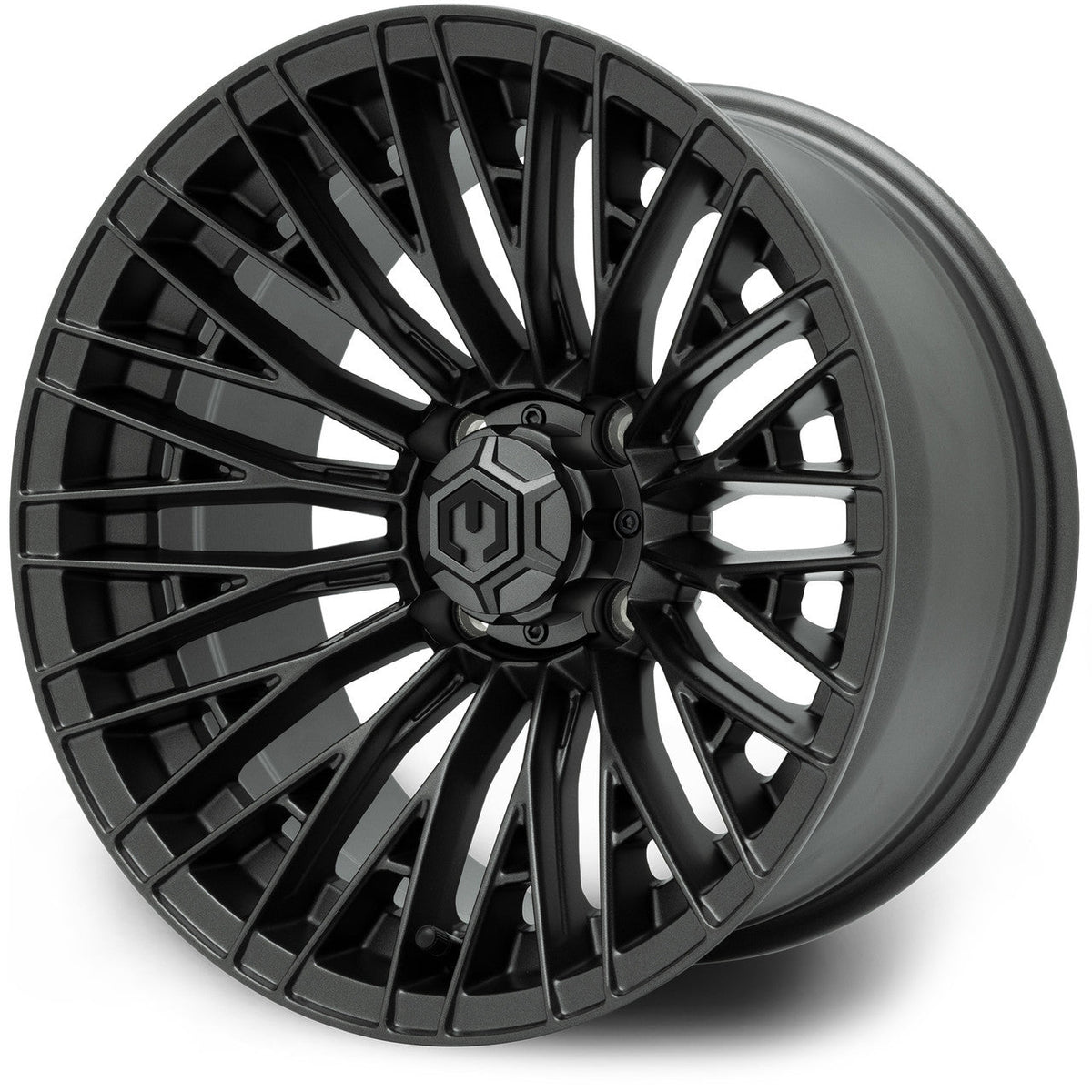 MODZ® Reaper 14x7 Titanium Gunmetal Golf Cart Wheel