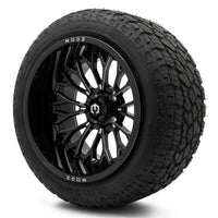 Modz Convict 15X10 Glossy Black with Arisun x-armory Steel belted Radial 23X10R15