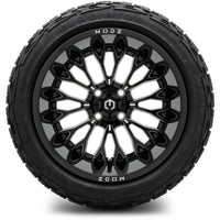 Modz Convict 15X10 Glossy Black with X Comp X/T 23X10R15 Steel Belted Radial