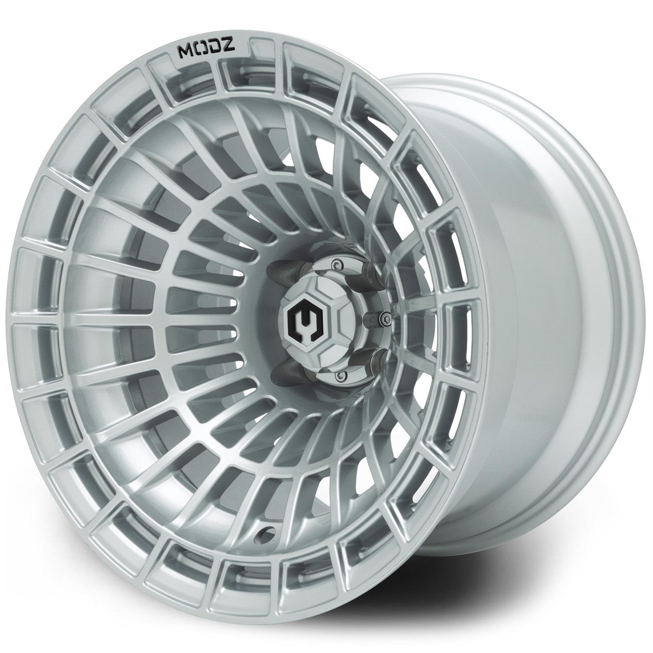 MODZ® Felon 15x10 Silver Golf Cart Wheel