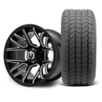 MODZ Matrix 12x7 Glossy Black with Ball Mill Wheel & Gladiator A/P Tire Package