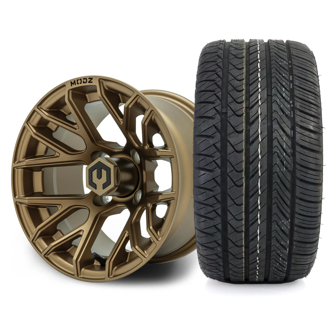 MODZ Matrix  12x7 Matte Bronze Wheel & X Comp Golf H/T Tire Package