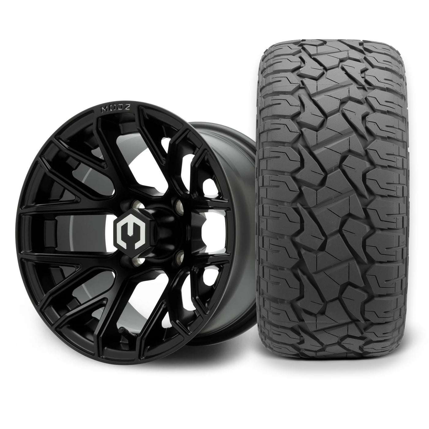 MODZ Matrix 12x7 Matte Black Wheel & X Comp Golf X/T Tire Package