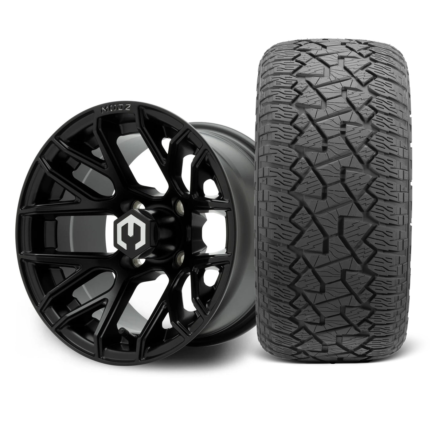 MODZ Matrix 12x7 Matte Black Wheel & X Comp Golf A/T Tire Package