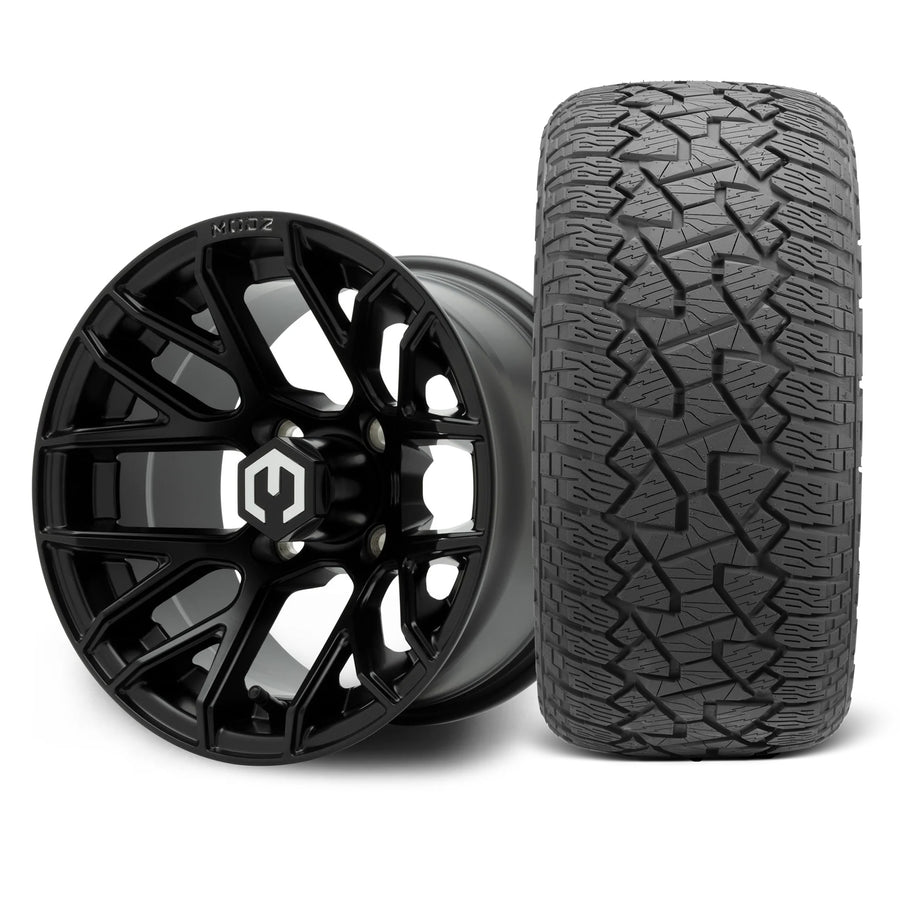 MODZ Matrix 12x7 Matte Black Wheel & X Comp Golf A/T Tire Package
