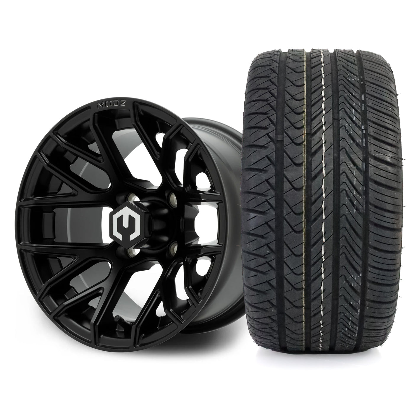 MODZ Matrix 12x7 Matte Black Wheel & X Comp Golf H/T Tire Package
