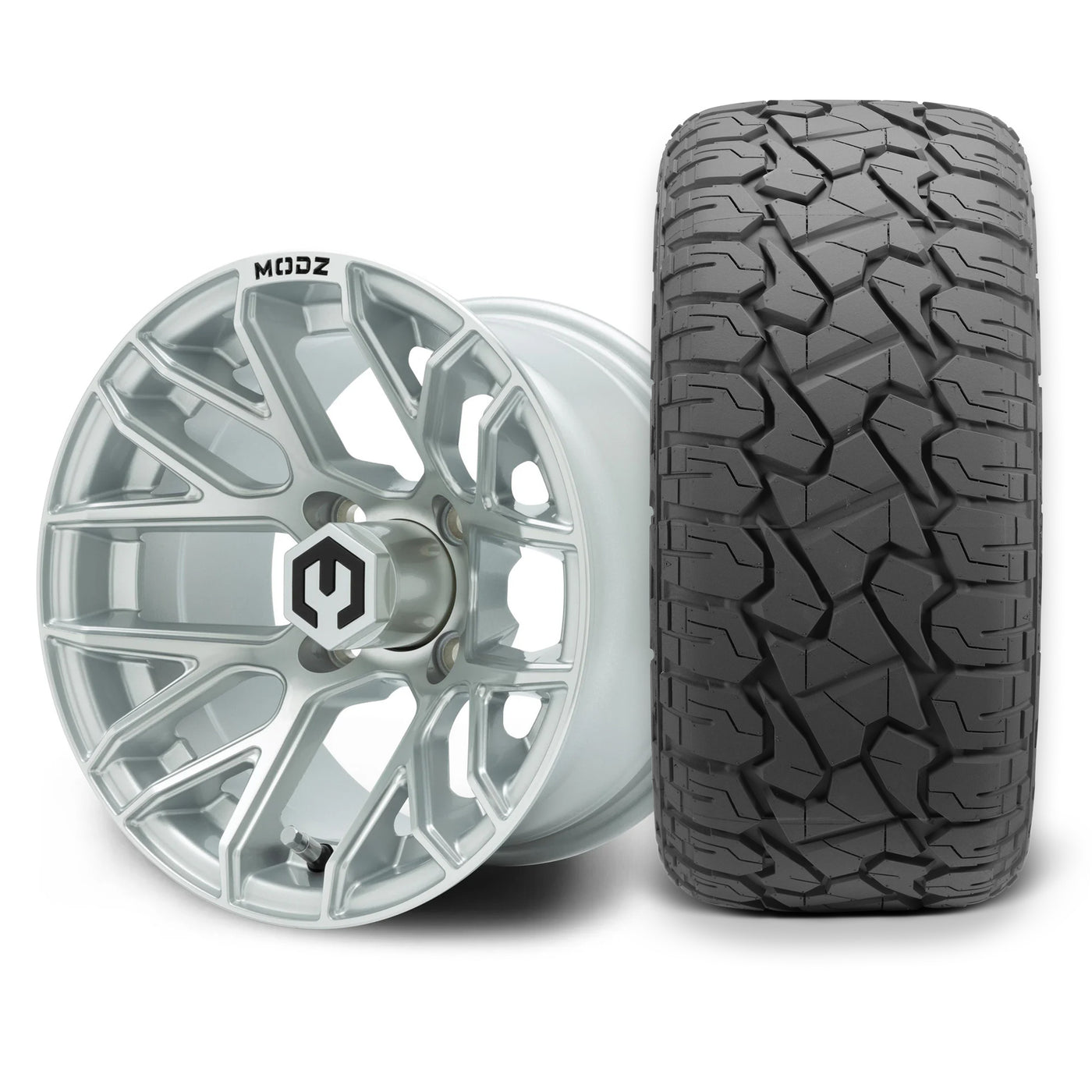 MODZ Matrix 12x7 Silver Wheel & X Comp Golf X/T Tire Package