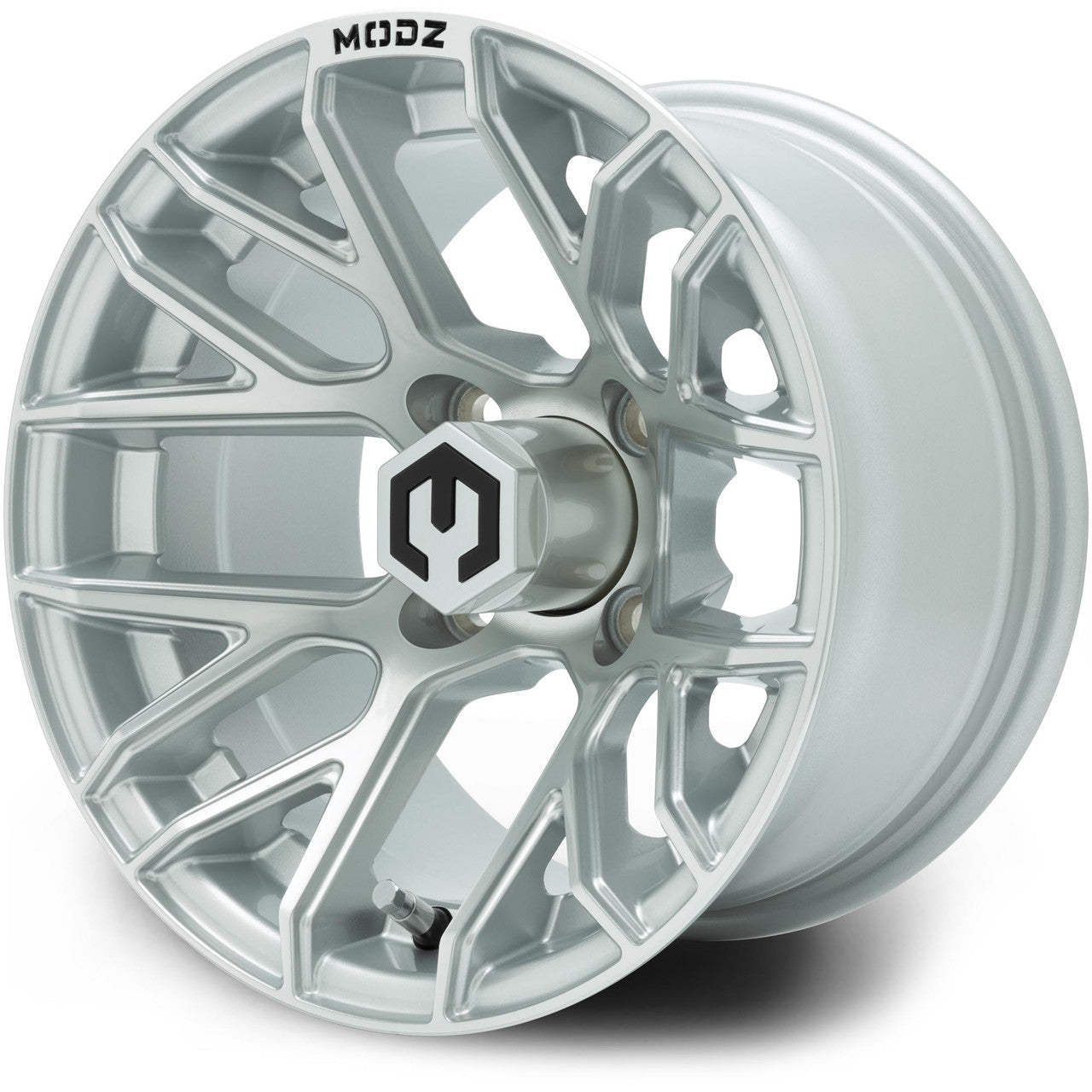 MODZ® Matrix 12x7 Silver Golf Cart Wheel