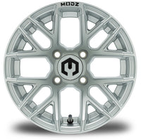 MODZ® Matrix 12x7 Silver Golf Cart Wheel