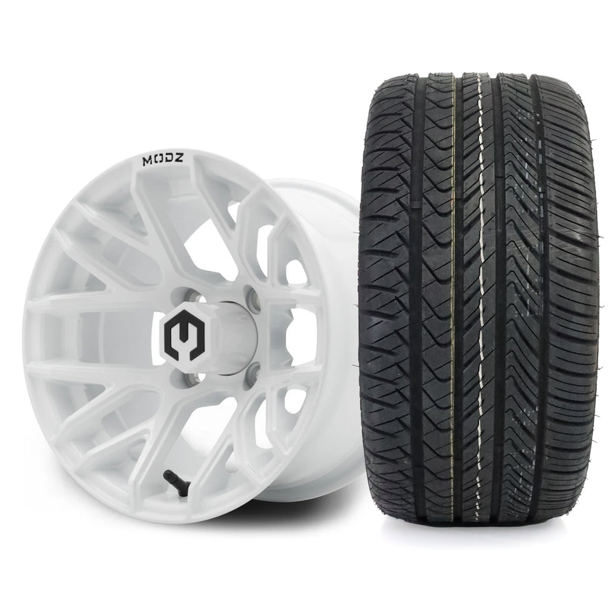 MODZ Matrix 12x7 Glossy White Wheel & X Comp Golf H/T Tire Package
