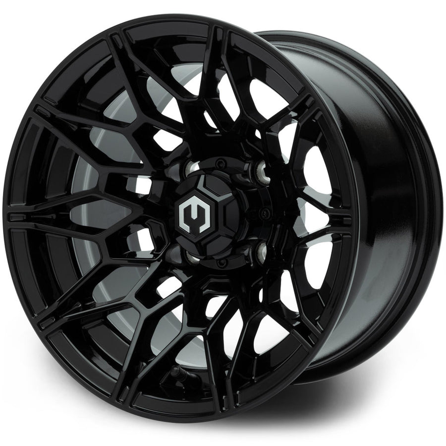 MODZ® Galaxy Glossy Black 12" Golf Cart Wheel