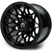 MODZ® Galaxy 12x7  Glossy Black Golf Cart Wheel