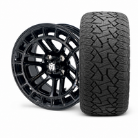 Empire Quest QGB 14x7 Gloss Black Wheel & X Comp Golf A/T Tire