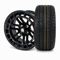 Empire Quest QGB 14x7 Gloss Black Wheel & X Comp Golf H/T Tire