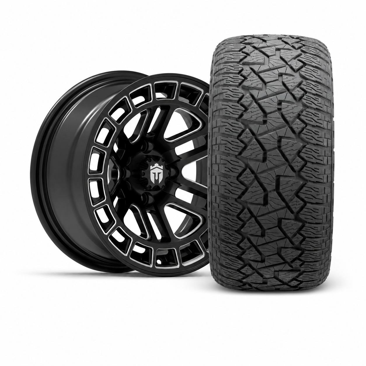 Empire Quest Q2 14x7 Gloss Black Wheel with X Comp Golf A/T Tire