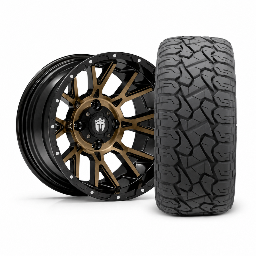 Empire Savage SV6 14x8 Wheel & X Comp Golf X/T Tire Package