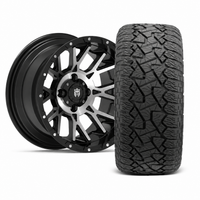 Empire Savage SV3 14x8 Gloss Black Machined Face with X Comp Golf A/T Tire Package