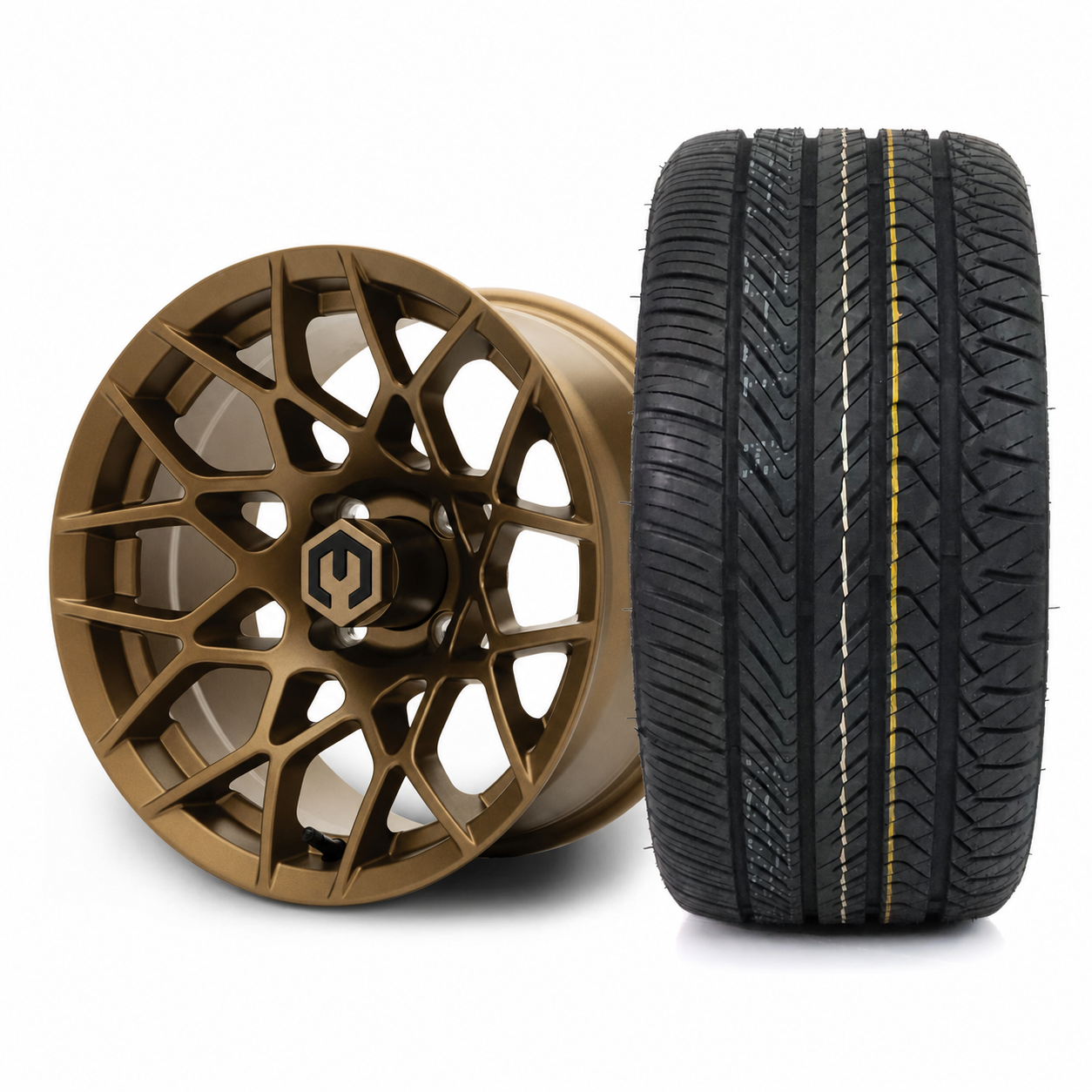 MODZ Blitz 14x7 Matte Bronze & X Comp H/T Tire Combo
