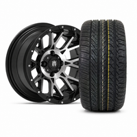 Empire Savage SV3 14x8 Gloss Black Machined Face with X Comp Golf H/T Tire Package