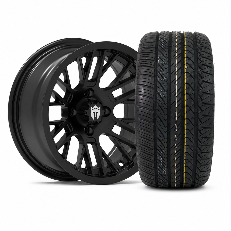 Empire Switch SWGB 14x7 Gloss Black with X Comp Golf H/T Tire