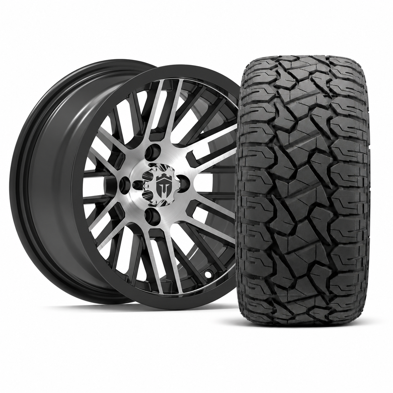 Empire Switch SWGB3 14x7 Gloss Black Machined with X Comp Golf X/T Tire