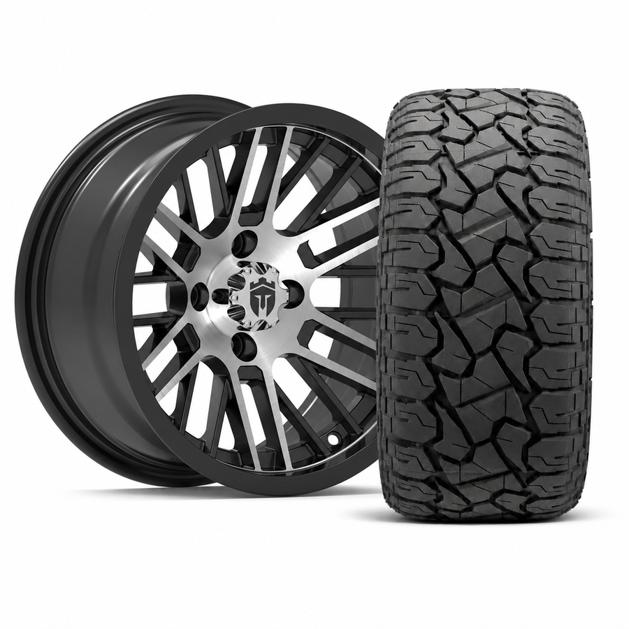 Empire Switch SWGB3 14x7 Gloss Black Machined with X Comp Golf X/T Tire