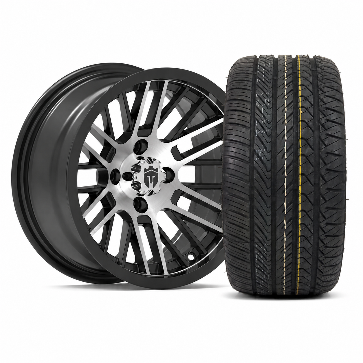 Empire Switch SWGB3 14x7 Gloss Black Machined Face with X Comp Golf H/T Tire