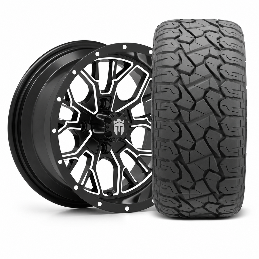 Empire 14x7 Outlaw O2 Gloss Black Wheel & X Comp X/T Tire