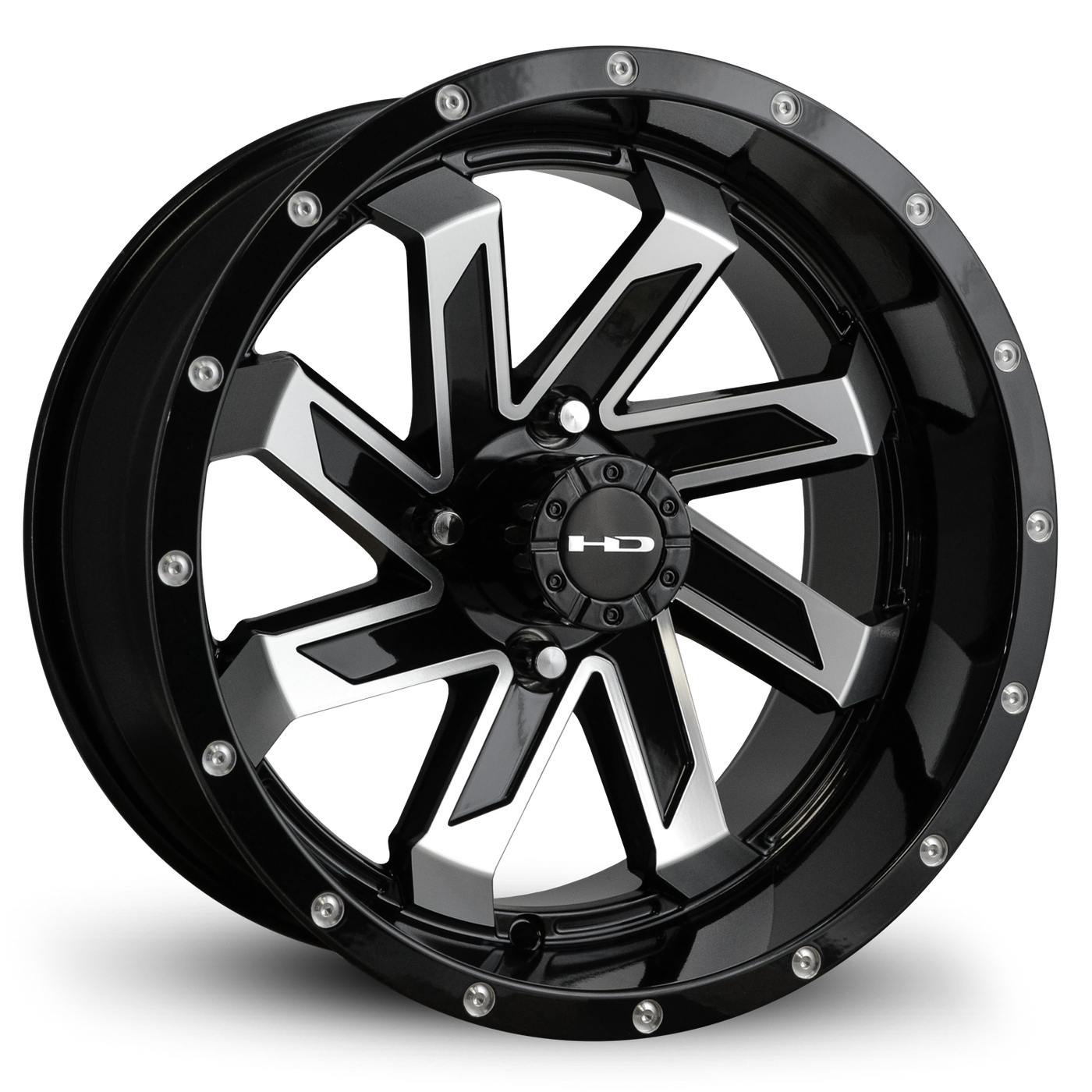HD Golf Saw 14x7 | -14 Offset Gloss Black/Mchnd Face w/Rvts