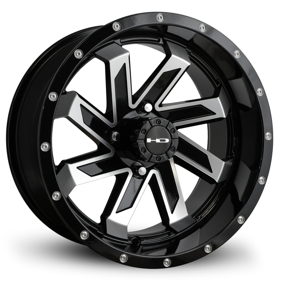 HD Golf Saw 14x7 | -14 Offset Gloss Black/Mchnd Face w/Rvts
