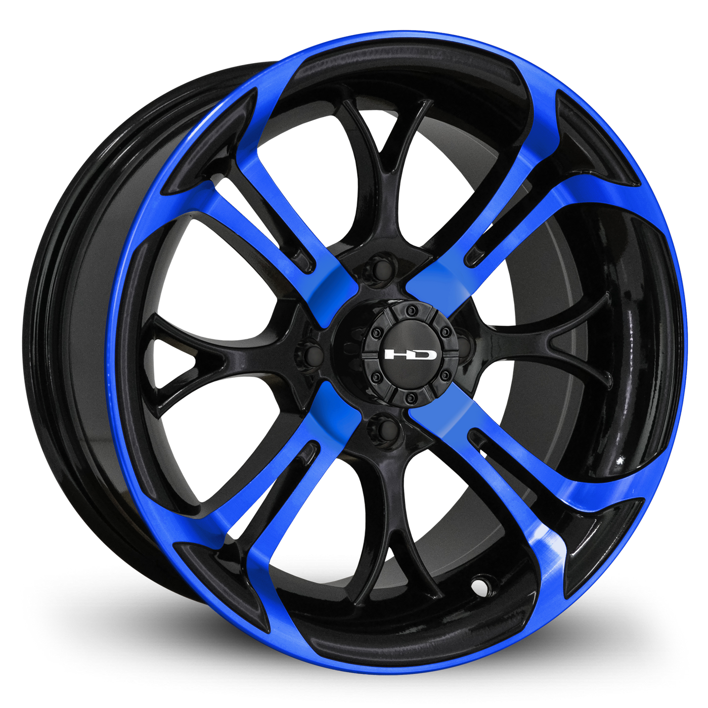 HD Golf Spinout 14x7 -10 4x101.6mm 68.2mm Gloss Blue&BK/Machined Face