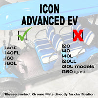 Xtreme Mats PRO Series ICON i40F, i40FL, i60, i60L 4 & 6 Passenger/Seater Golf Cart Floor Mat - 1st & 2nd Row Mats