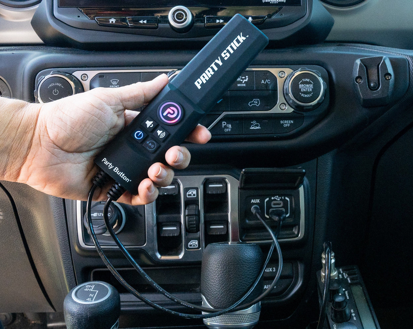 Bazooka Party Stick | Wireless Music Sharing Adapter | one-click Party Button pairing | USB Powered | Mini Jack Audio Output