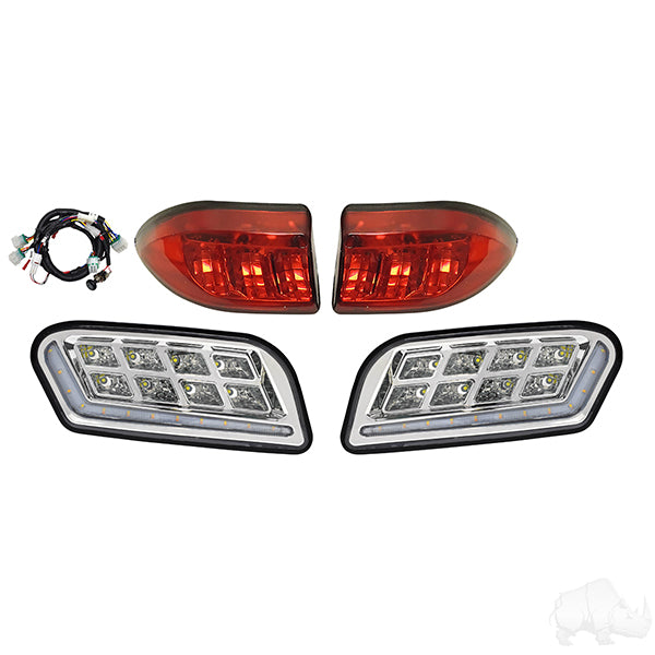 Red Hawk RHOX LED Light Kit w/Sequential Accent Lights and Plug and Play Harness, Club Car Tempo, 12-48V