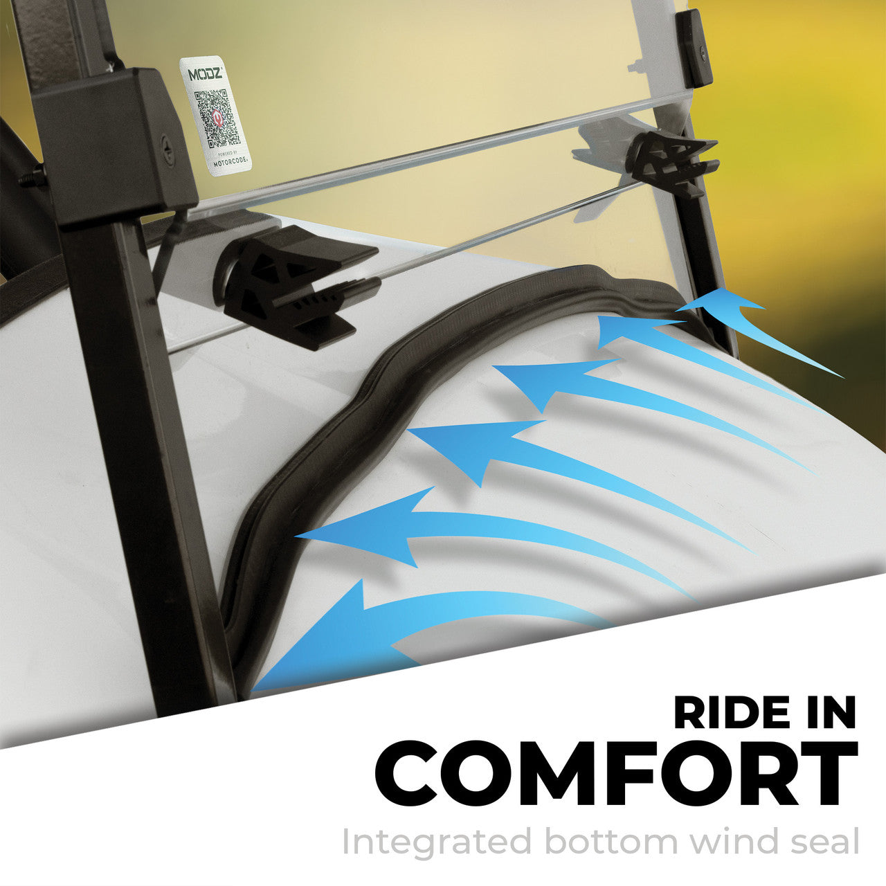 MODZ Windshield for EZGO Golf Carts - Fits TXT, T48, RXV (2008-2023) with Storm Body Kits