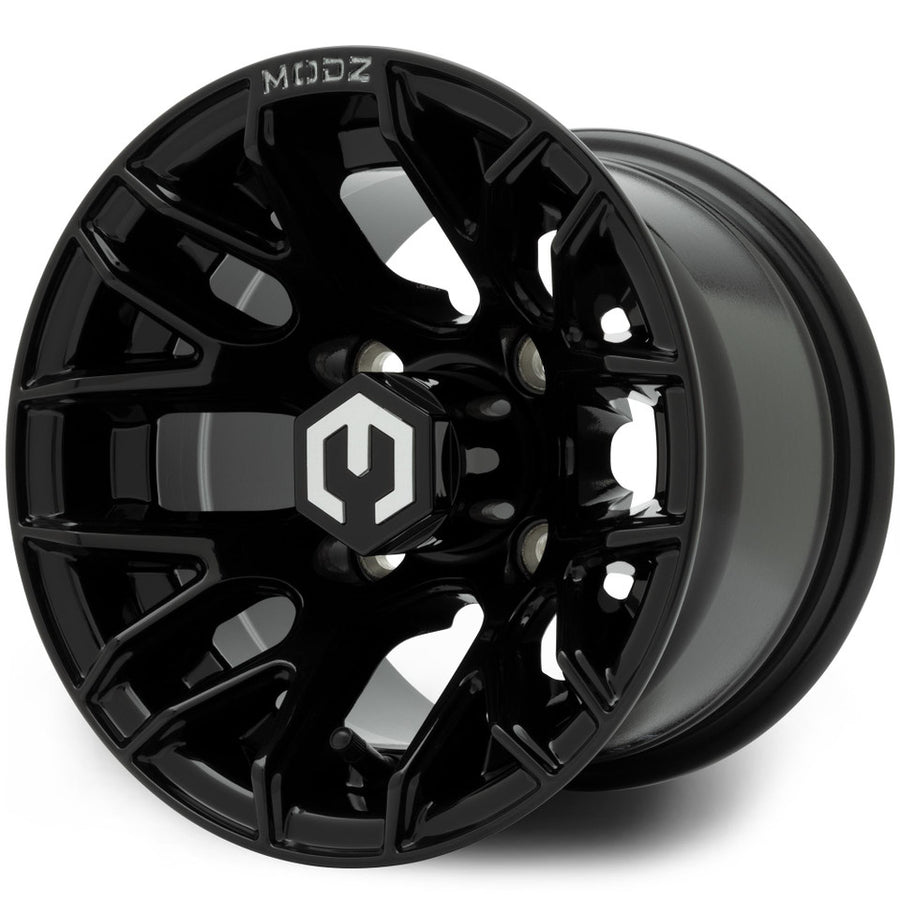 MODZ® Matrix Glossy Black 10" Golf Cart Wheel