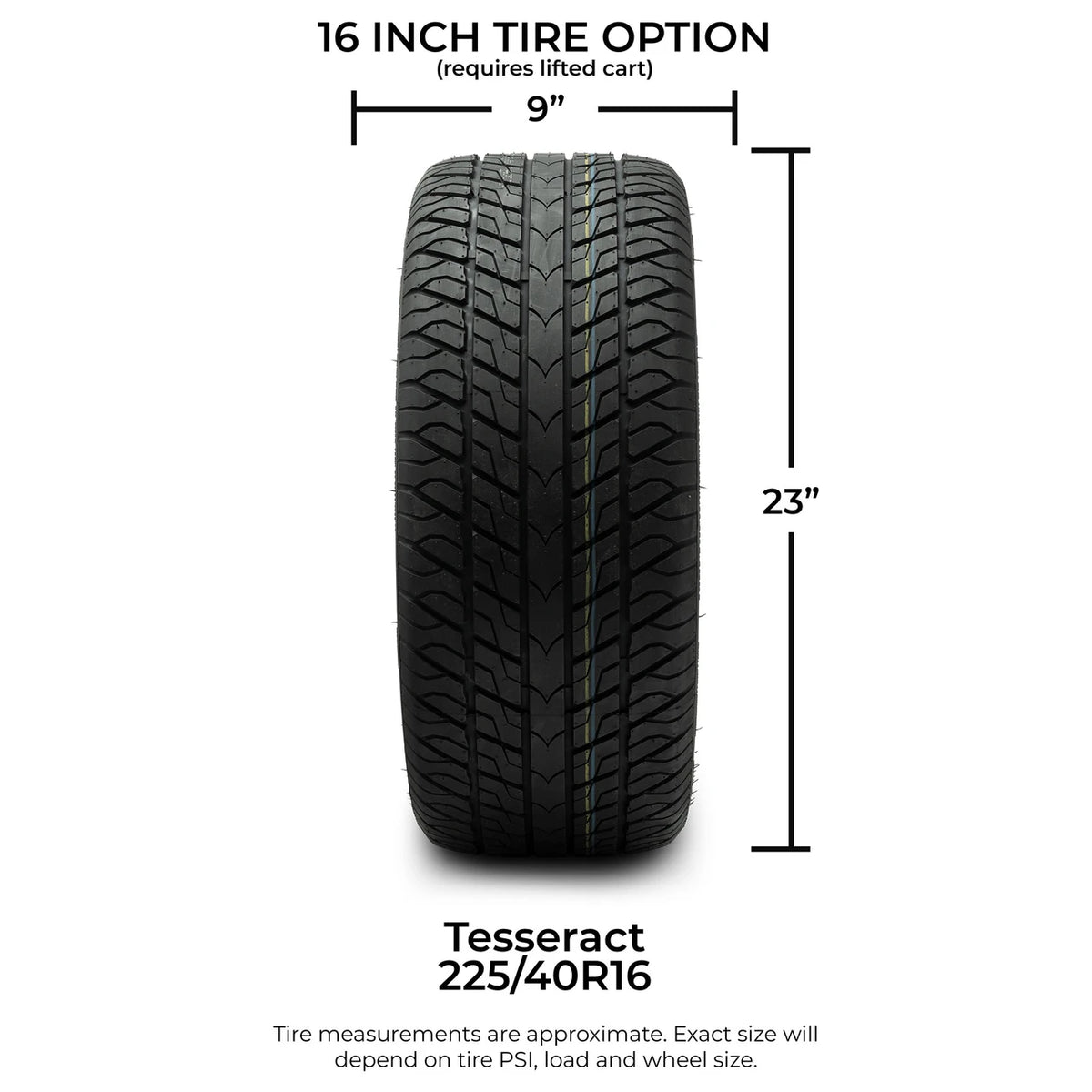 Odyssey Tesseract Steel-Belted Radial Street Golf Cart Tire 225/40-16