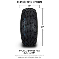 MODZ® Street Fox 205/40/14 Radial Golf Cart Tire