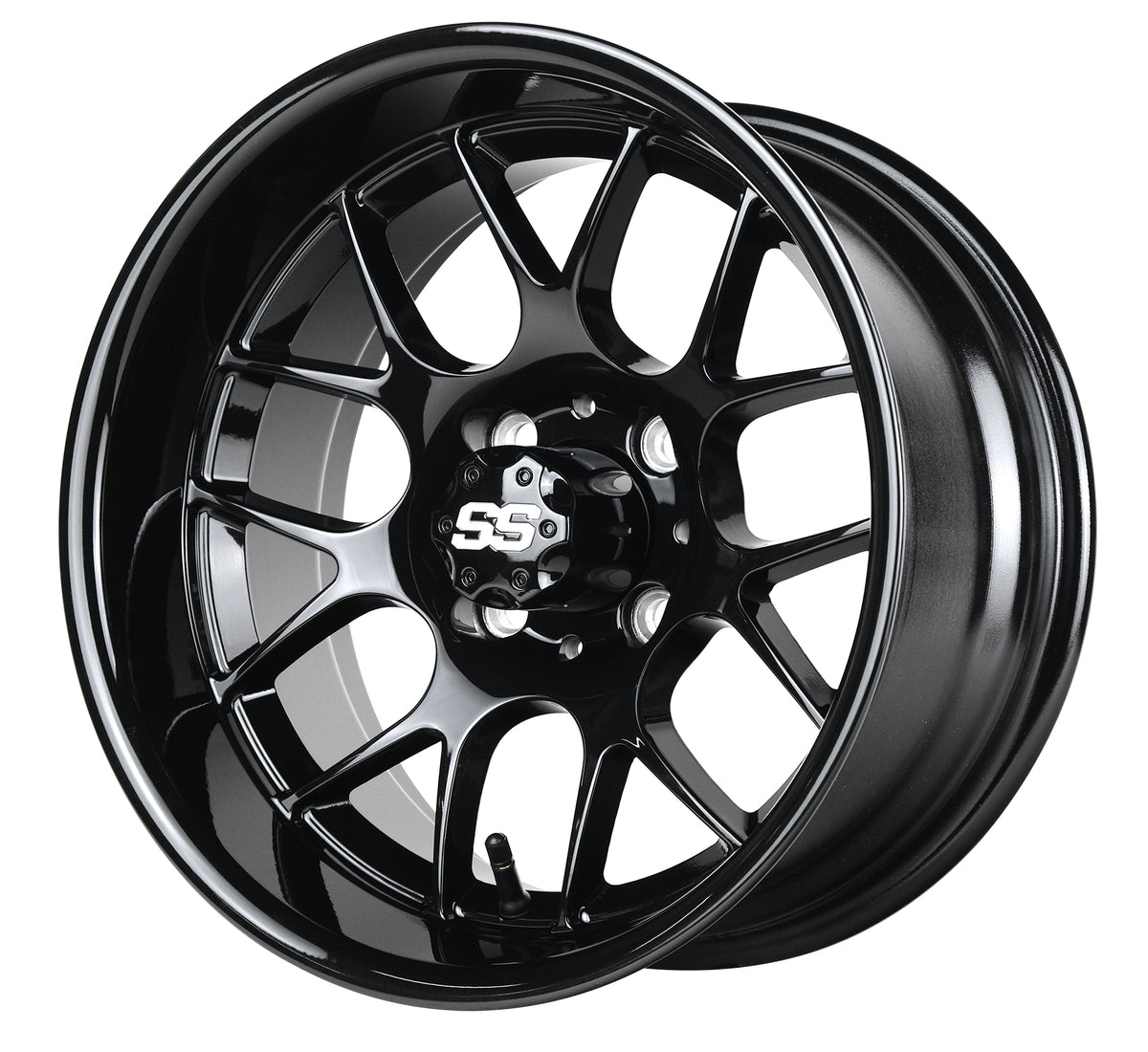 Stock Ss Rims SS Wheels Alpha Gloss Black Golf Cart Wheels | 12