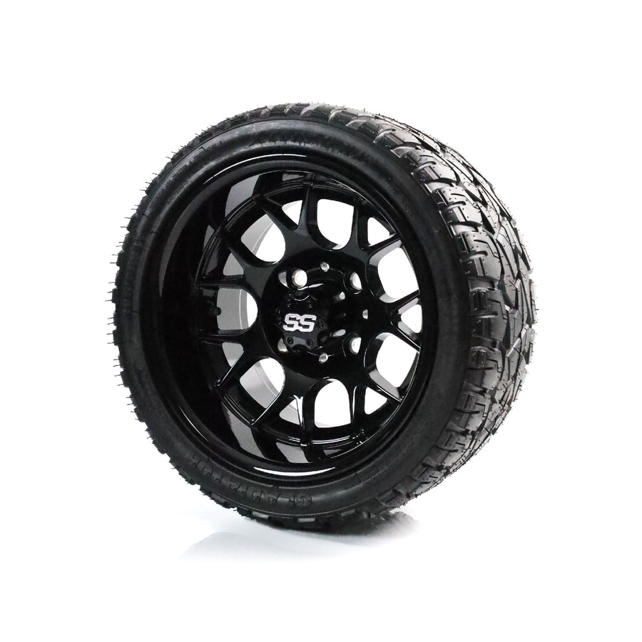 SS Wheels Alpha 12x7 Gloss Black & X Comp X/T Tire Package