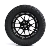 SS Wheels Alpha 14x7 Gloss Black & X Comp A/T Tire Package
