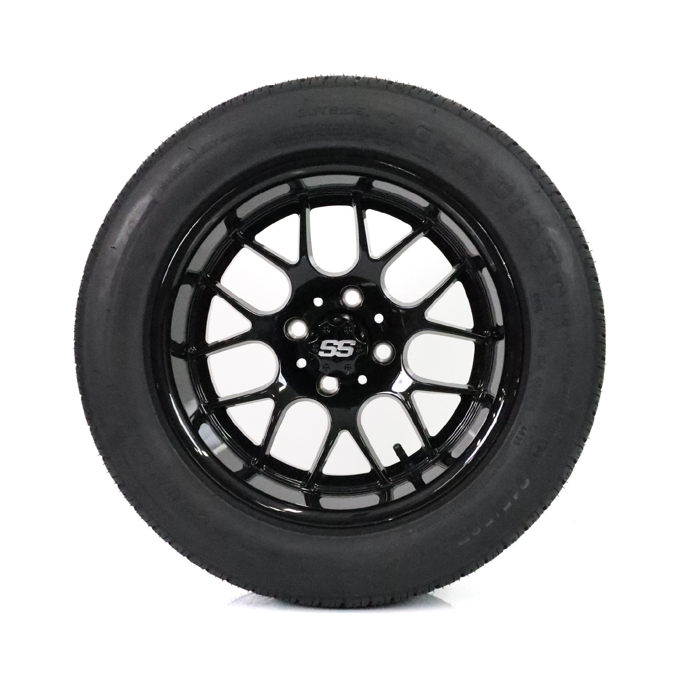 SS Wheels Alpha 14x7 Gloss Black & X Comp H/T Tire Package