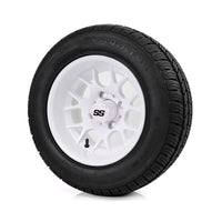 SS Wheels Alpha 12x7 Gloss White & Gladiator Golf A/P Tire Combo