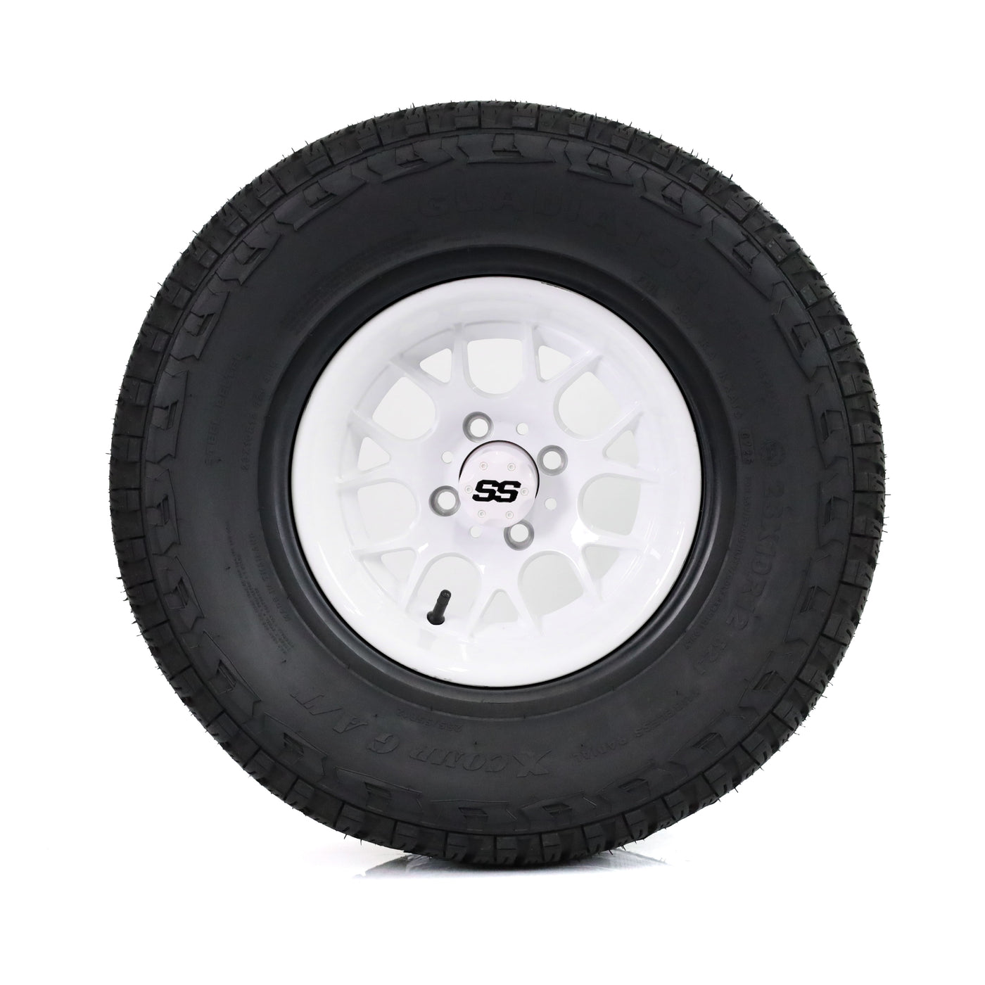 SS Wheels Alpha 12x7 Gloss White & X Comp A/T Tire Combo